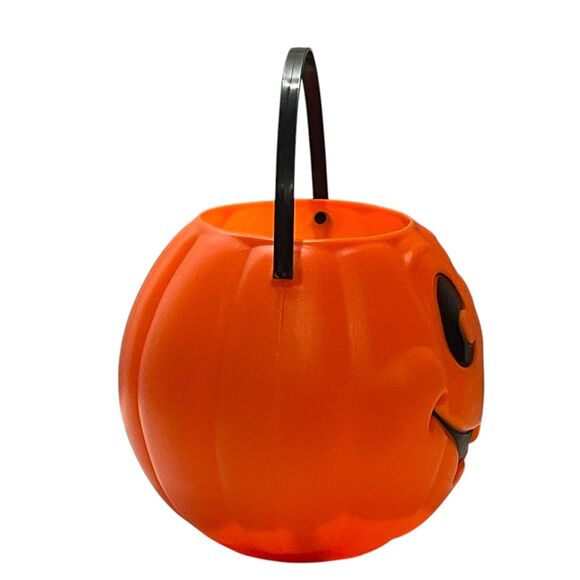 Vintage Grand Venture 1997 10" Pumpkin Pail Blow Mold Basket Fall Halloween NOS - Picture 3 of 8